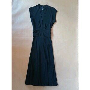 Kenneth Cole Reaction Size M Black Midi Dress V Neck Basic Minimalist